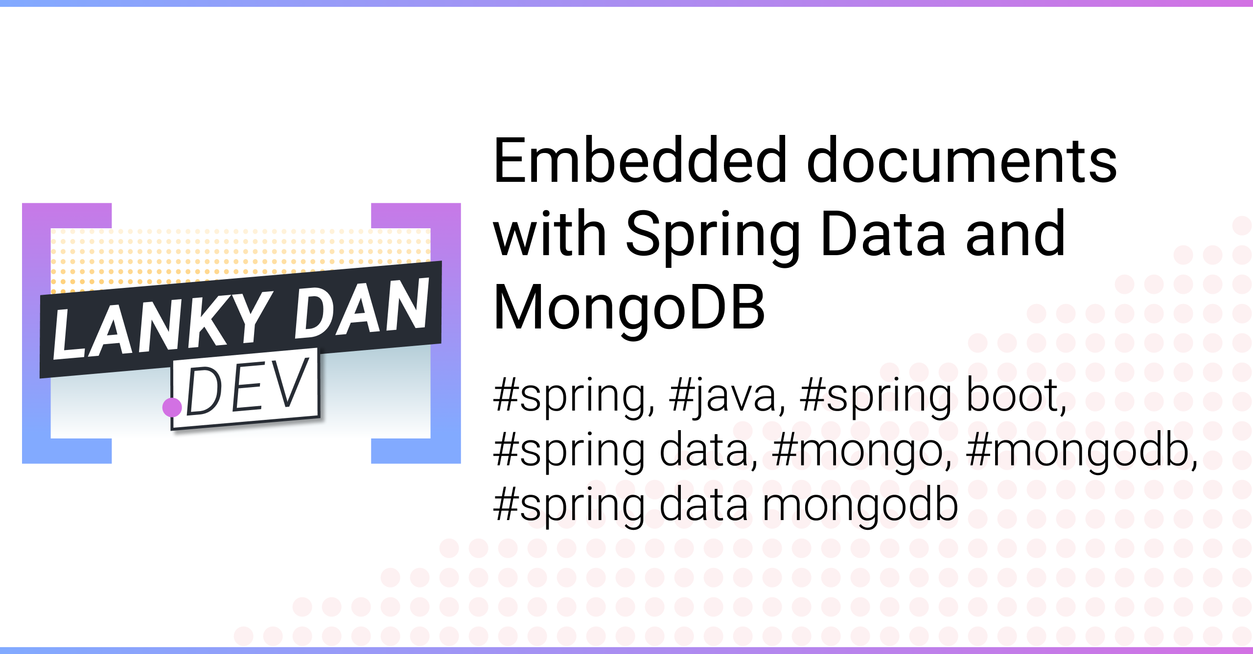 Embedded documents with Spring Data and 